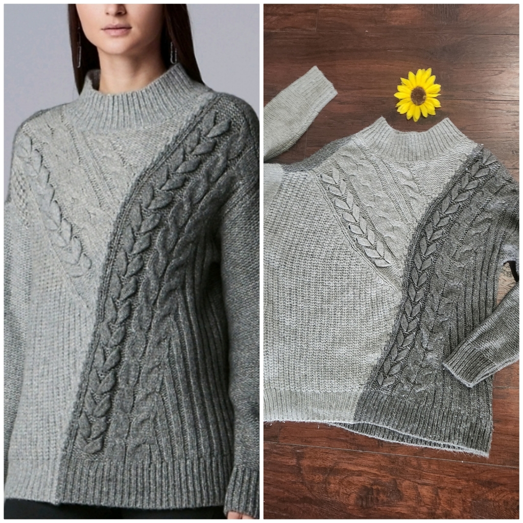 Simply Vera Wang Black White Colorblock Sweater